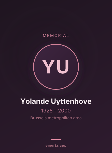 Memorial portrait of Yolande Uyttenhove
