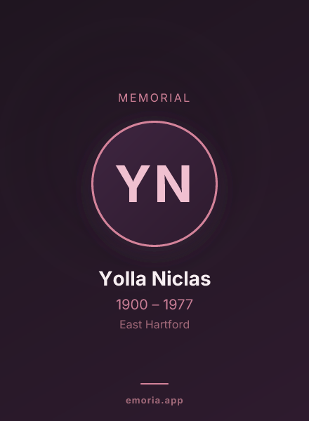 Memorial portrait of Yolla Niclas