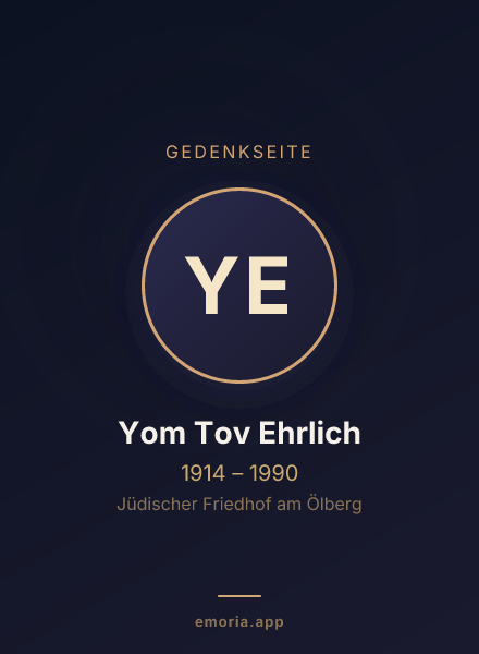 Gedenkportrait von Yom Tov Ehrlich