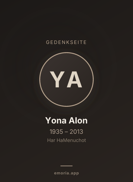 Gedenkportrait von Yona Alon
