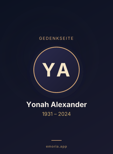 Gedenkportrait von Yonah Alexander