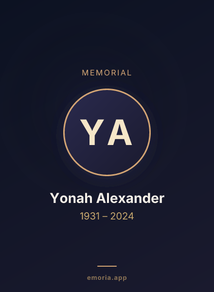Memorial portrait of Yonah Alexander