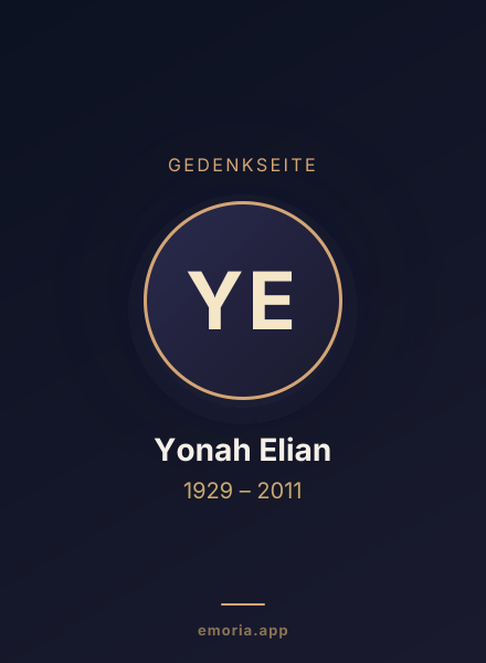 Gedenkportrait von Yonah Elian