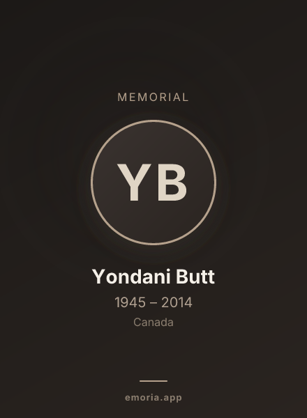 Memorial portrait of Yondani Butt