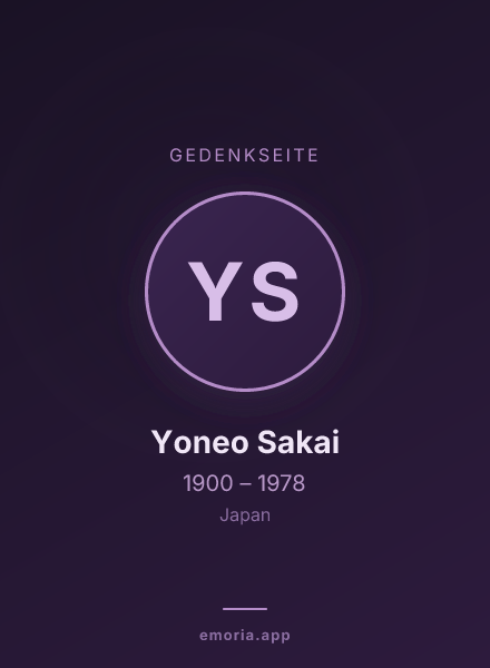 Gedenkportrait von Yoneo Sakai
