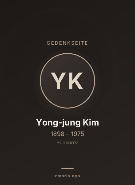 Gedenkportrait von Yong-jung Kim