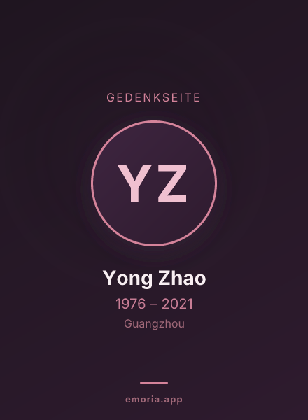 Gedenkportrait von Yong Zhao