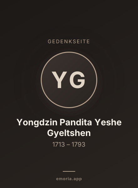 Gedenkportrait von Yongdzin Pandita Yeshe Gyeltshen