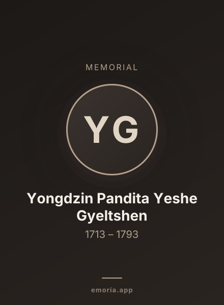 Memorial portrait of Yongdzin Pandita Yeshe Gyeltshen