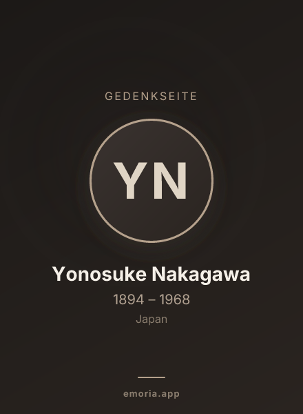 Gedenkportrait von Yonosuke Nakagawa