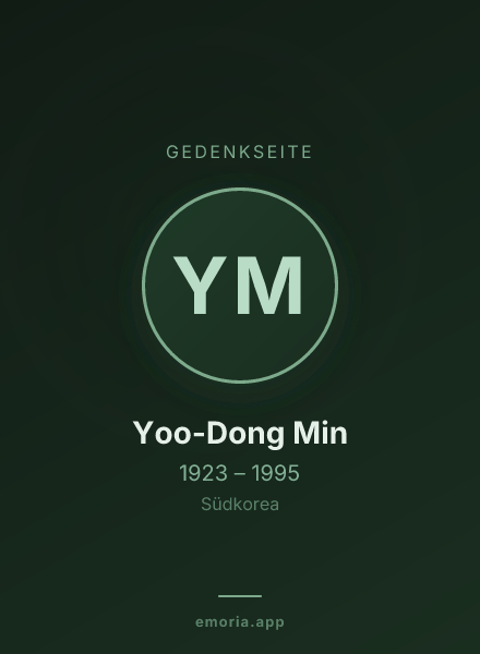 Gedenkportrait von Yoo-Dong Min
