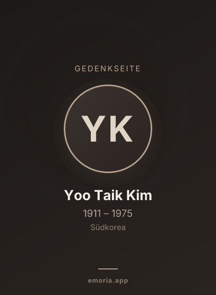 Gedenkportrait von Yoo Taik Kim