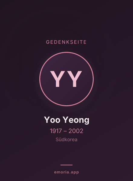 Gedenkportrait von Yoo Yeong