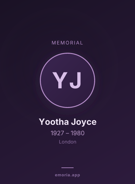 Memorial portrait of Yootha Joyce