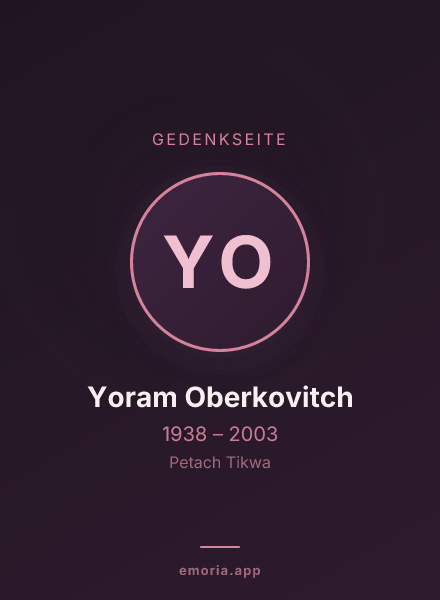 Gedenkportrait von Yoram Oberkovitch