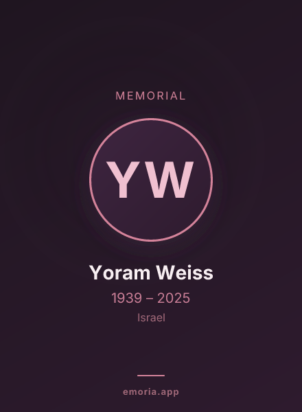 Memorial portrait of Yoram Weiss