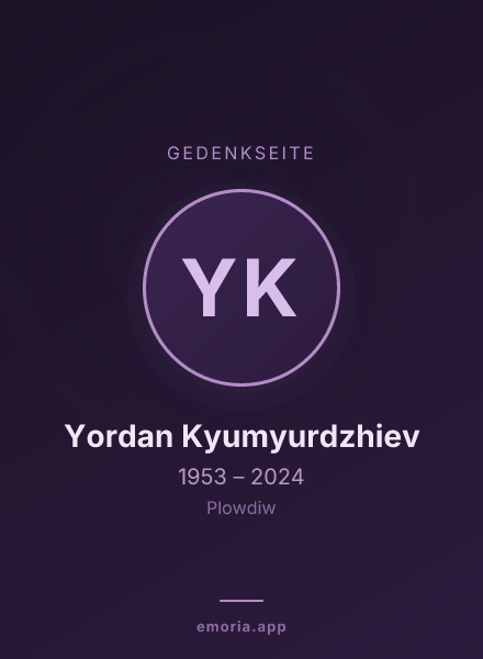 Gedenkportrait von Yordan Kyumyurdzhiev
