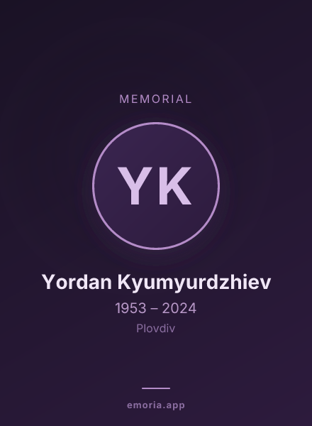 Memorial portrait of Yordan Kyumyurdzhiev