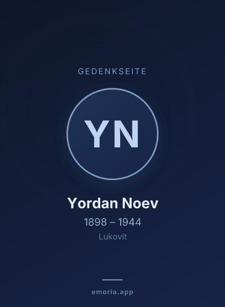 Gedenkportrait von Yordan Noev