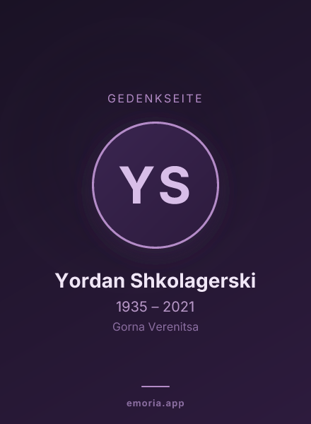 Gedenkportrait von Yordan Shkolagerski