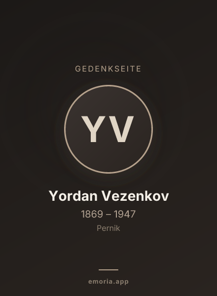 Gedenkportrait von Yordan Vezenkov