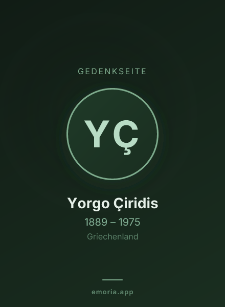 Gedenkportrait von Yorgo Çiridis