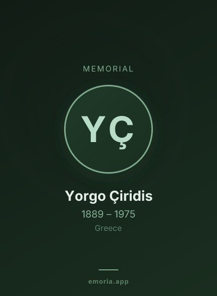 Memorial portrait of Yorgo Çiridis