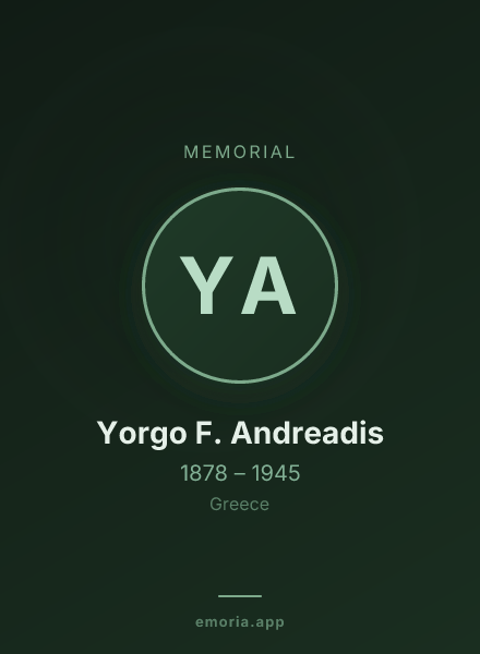 Memorial portrait of Yorgo F. Andreadis