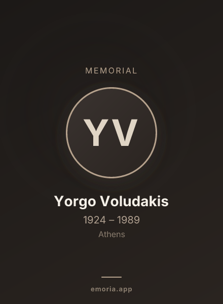 Memorial portrait of Yorgo Voludakis
