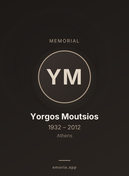 Memorial portrait of Yorgos Moutsios