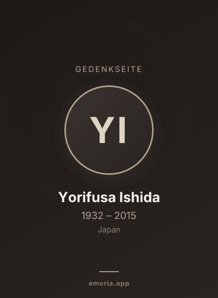 Gedenkportrait von Yorifusa Ishida