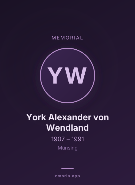 Memorial portrait of York Alexander von Wendland