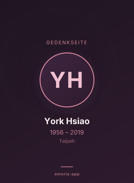Gedenkportrait von York Hsiao
