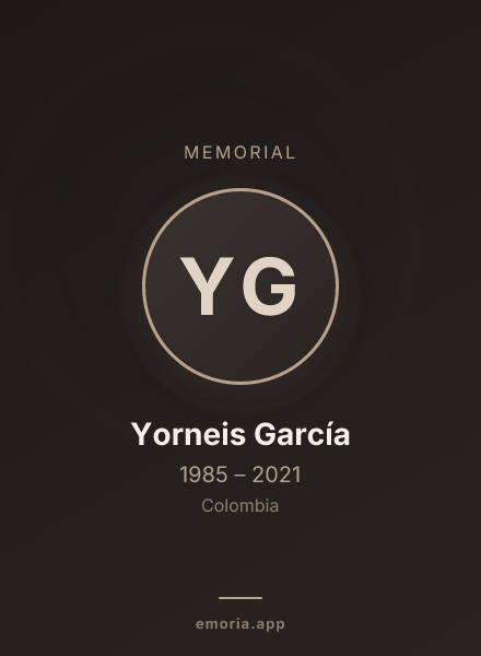 Memorial portrait of Yorneis García