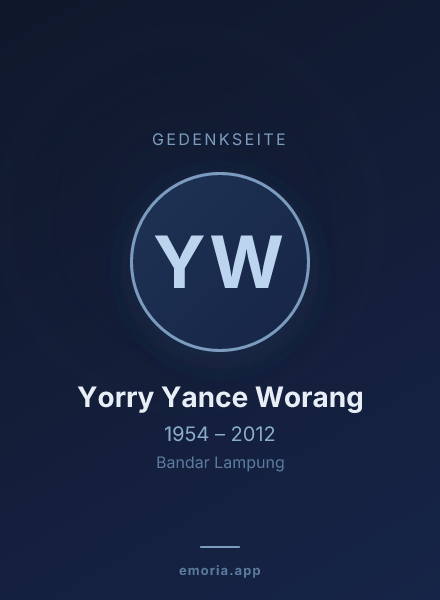 Gedenkportrait von Yorry Yance Worang