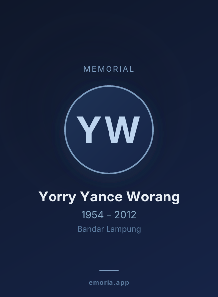 Memorial portrait of Yorry Yance Worang