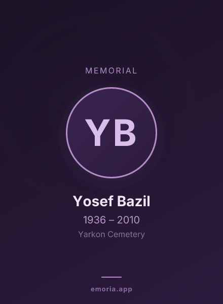 Memorial portrait of Yosef Bazil