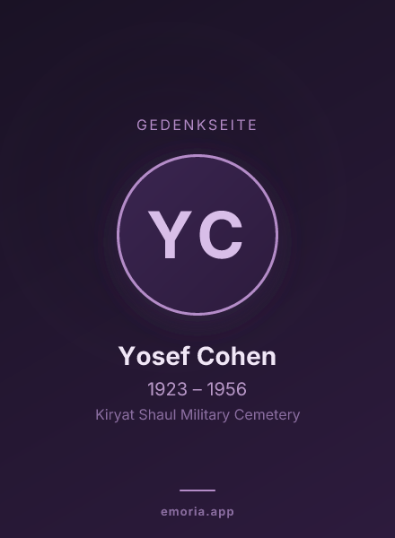 Gedenkportrait von Yosef Cohen