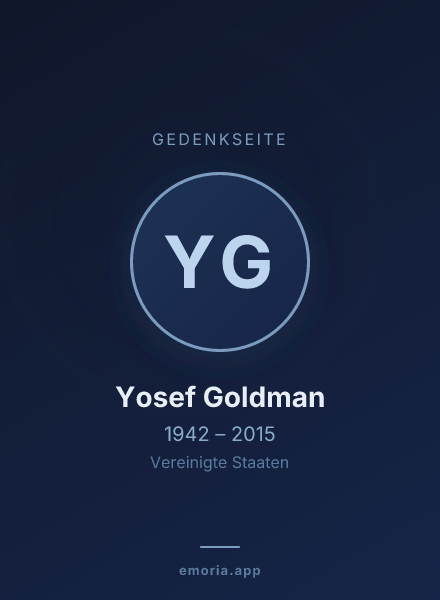 Gedenkportrait von Yosef Goldman