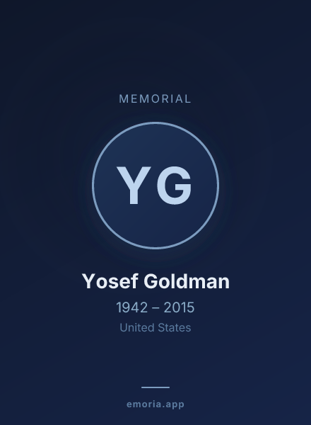 Memorial portrait of Yosef Goldman