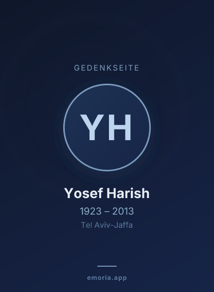 Gedenkportrait von Yosef Harish