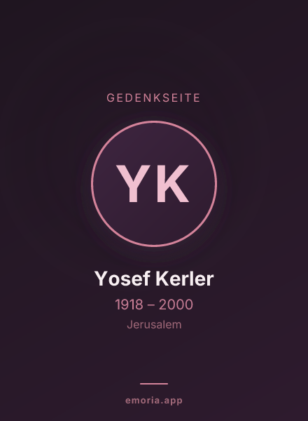 Gedenkportrait von Yosef Kerler