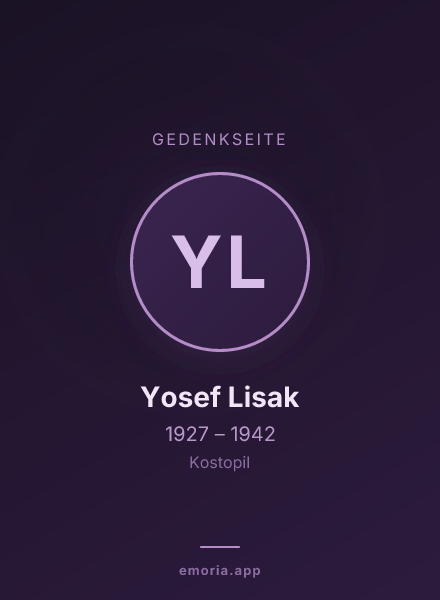 Gedenkportrait von Yosef Lisak