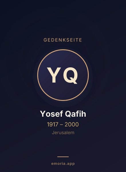 Gedenkportrait von Yosef Qafih