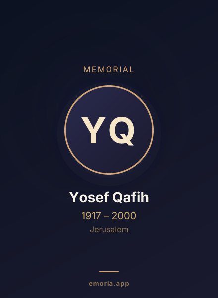 Memorial portrait of Yosef Qafih