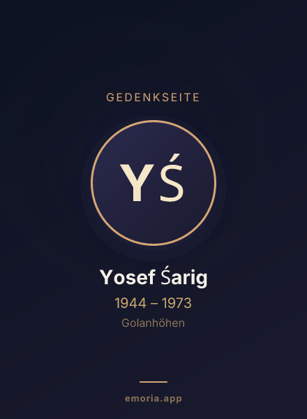 Gedenkportrait von Yosef Śarig