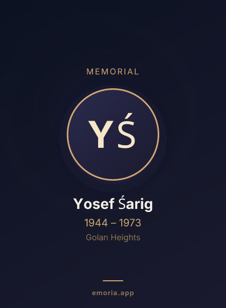 Memorial portrait of Yosef Śarig