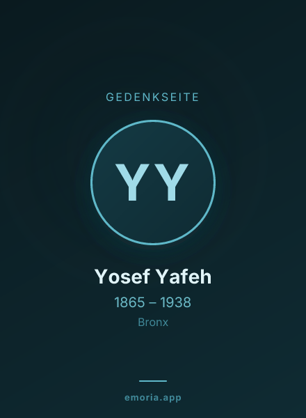Gedenkportrait von Yosef Yafeh