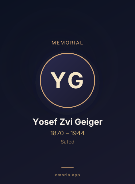 Memorial portrait of Yosef Zvi Geiger