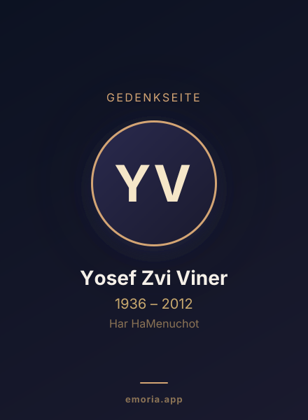 Gedenkportrait von Yosef Zvi Viner